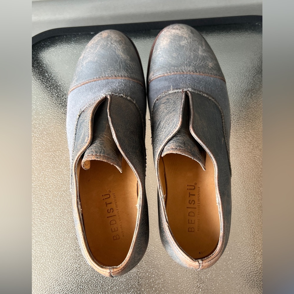 BED|STU Gray and Brown Loafers - Picture 2 of 12